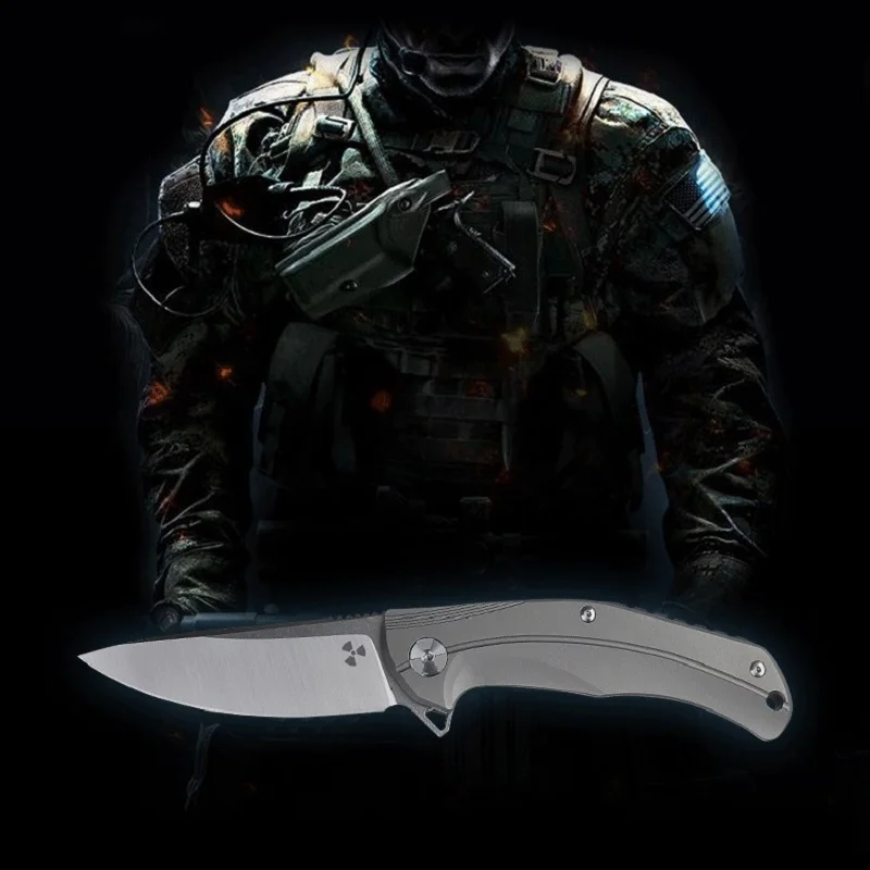 D2 складной нож из титанового сплава для самозащиты фруктов выживания на открытом