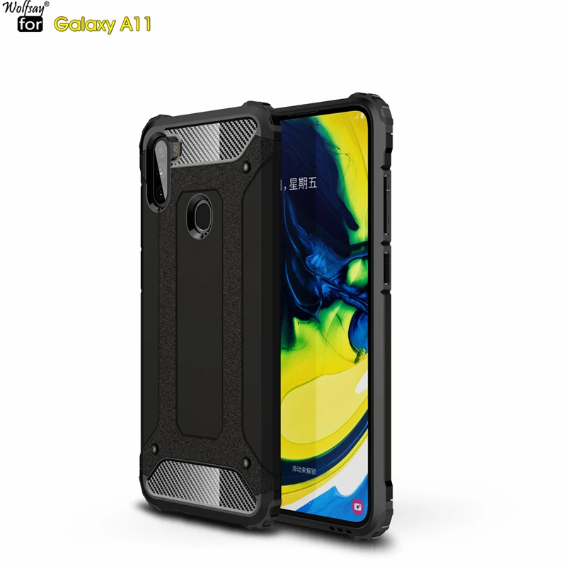 

Чехол Wolfsay для Samsung Galaxy A11, прочный защитный чехол из ТПУ и поликарбоната для Samsung Galaxy A11, SM-A115F, чехол для телефона в деловом стиле