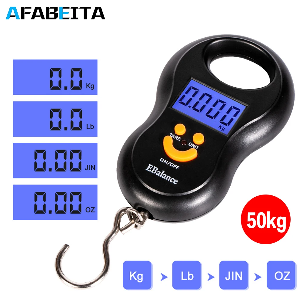 Цифровые мини весы электронные с крючком для рыбалки кухни багажа путешествий 50