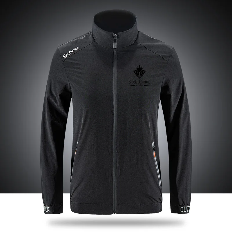 

Black Diamond jackets Breathable Brand Jackets Men's Outdoor Zippered Light Soft Fashion Front Printing sportswear jackets N05