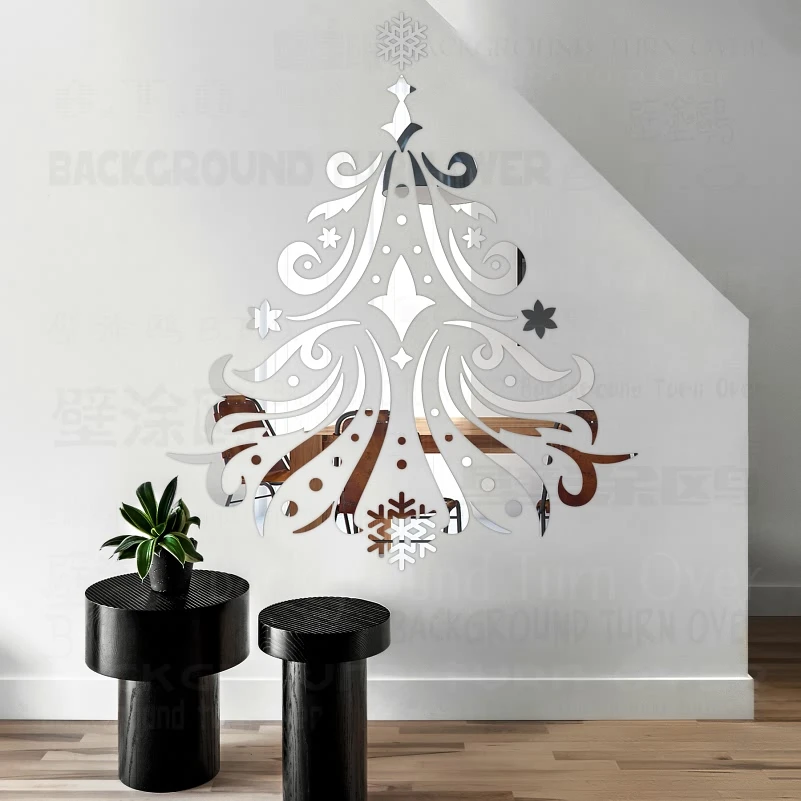 Зеркальные настенные наклейки украшение комнаты для дома Рождество 2019 новый год