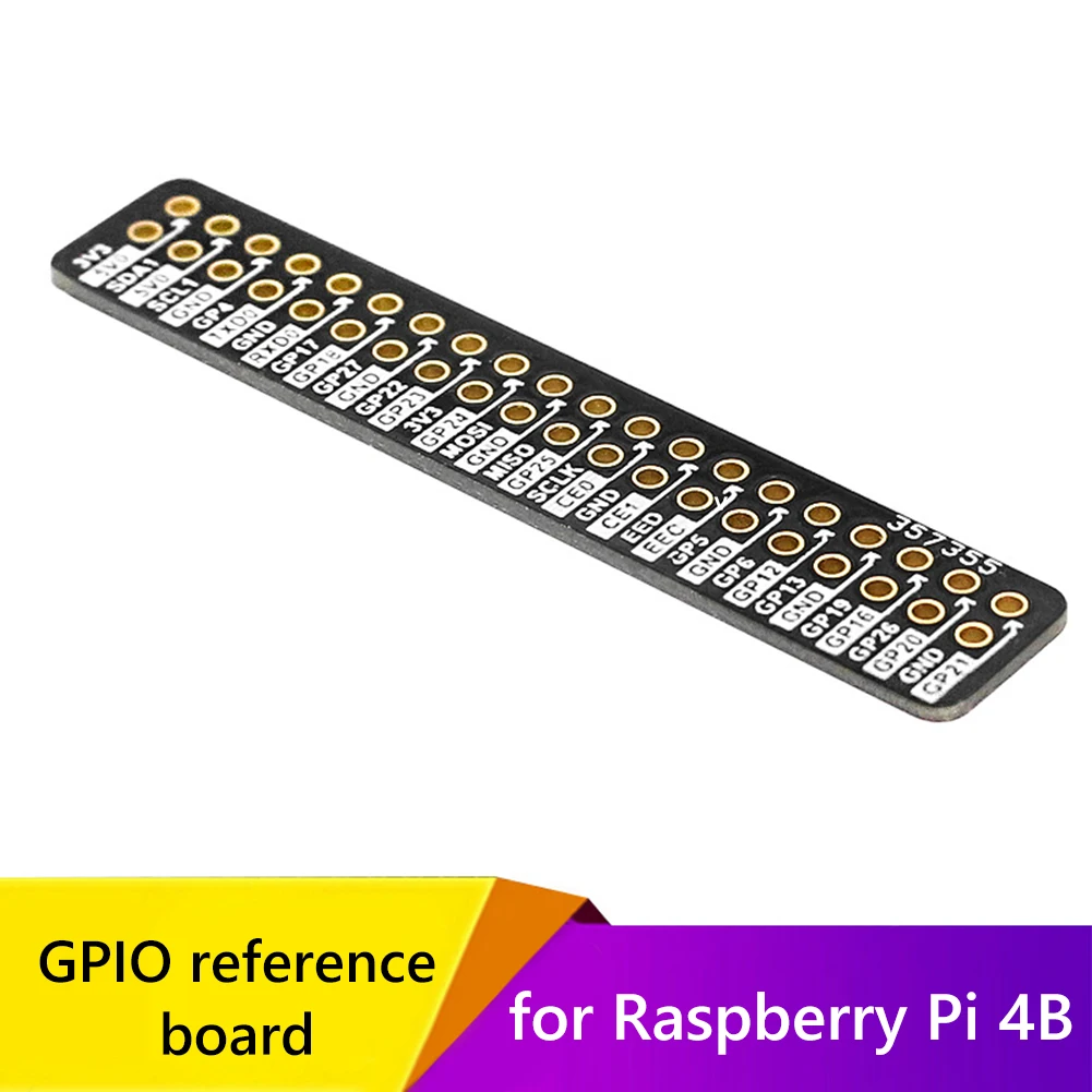 

Raspberry Pi 4B Distinguishable Low-power GPIO Pin Reference Board with External Dupont Line Breadboard Experiment