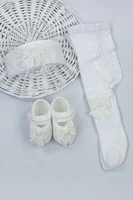 white baby girl newborn gift suit set girls babies tights stockings hair bandanas shoes fashion style 2021 mom gift package