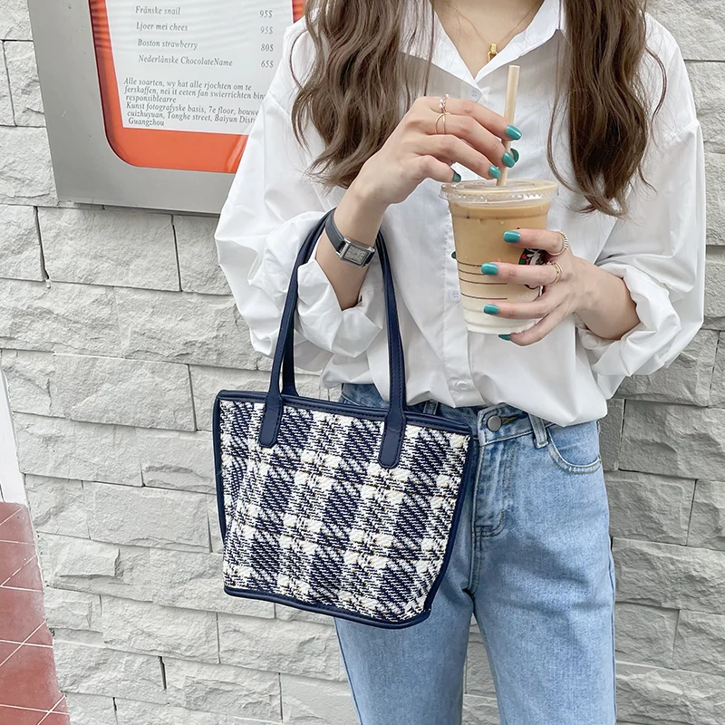 Винтажные клетчатые женские сумки через плечо Модный женский клатч кошелек