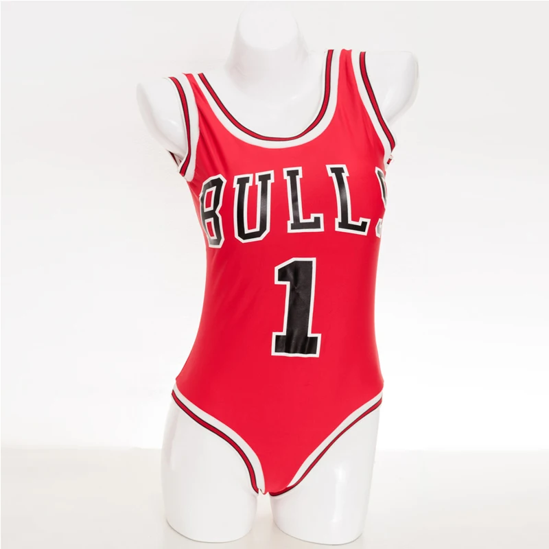 Красный цельный купальный костюм с буквенным принтом спортивная одежда для
