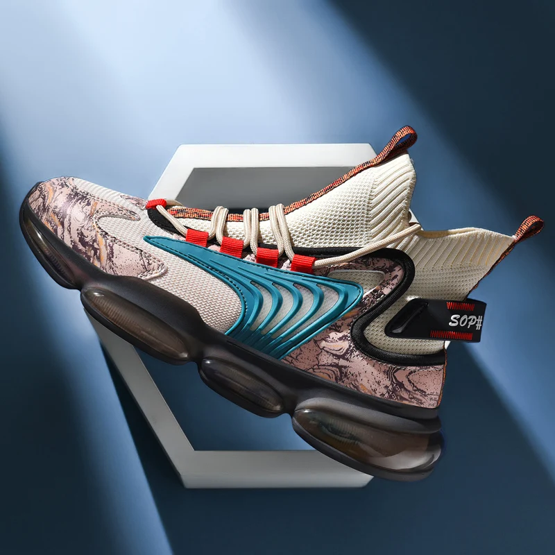 

2022 New Men's Shoes Summer Breathable Men's Outdoor High-top TPU Running Shoes Trend Wild Sneakers for Men