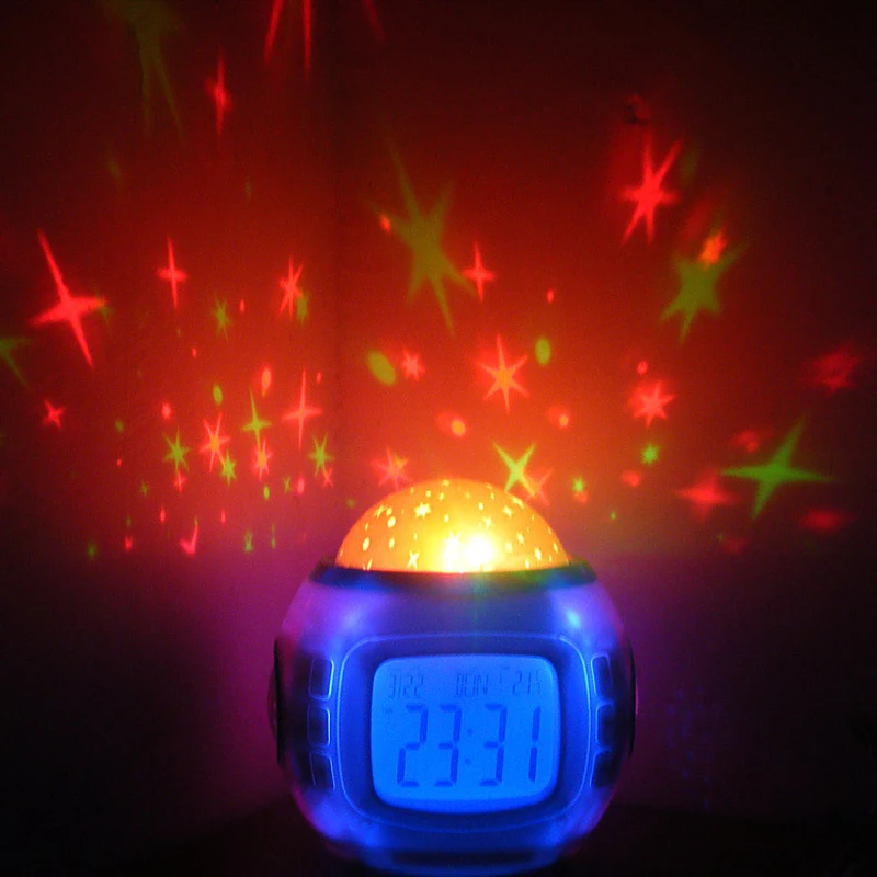 

Starry Digital Led Alarm Clock Electronic Clock Decorative with Calendar Thermometer Display Snooze Function Table Alarm
