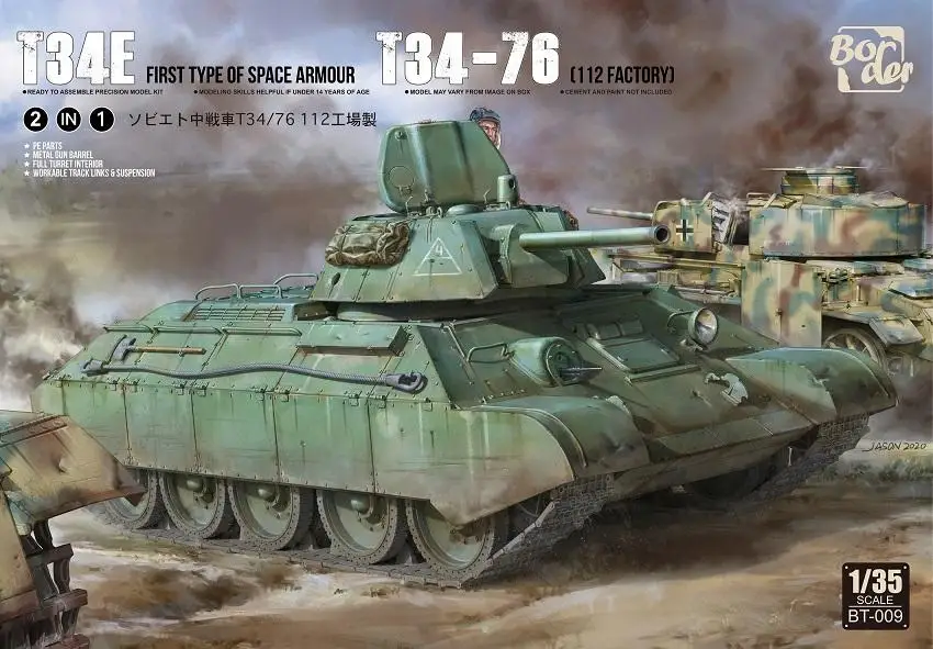 Border BT-009 1/35 Model Kit T34E FIRST TYPE OF SPACE ARMOR T34-76 2IN1