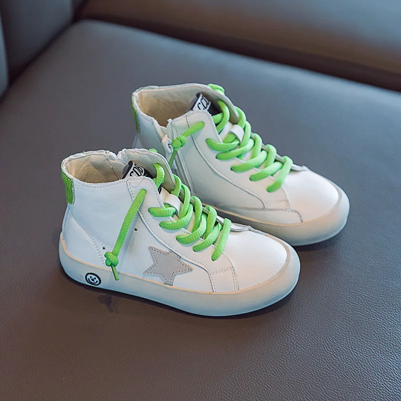 

2021 spring and autumn Korean version of the new boys' high-top dirty shoes, children's shoes and velvet children's casual shoes