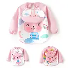 Нагрудник детский непромокаемый, с длинным рукавом, с рисунком, 2020