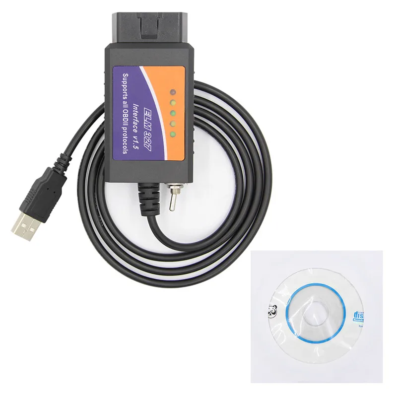 Лучший ELM 327 V1.5 PIC18F25K80 диагностический кабель USB с переключателем для foccus FORScan ELM327 OBD2 автомобильный диагностический инструмент сканер