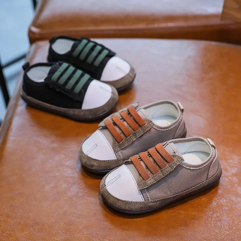 

Baby Boys Girls Canvas Shoes 2021 New Spring Summer Kids Toddler Velcro Casual Shoes Solid Toddler Soft Sole Shoes