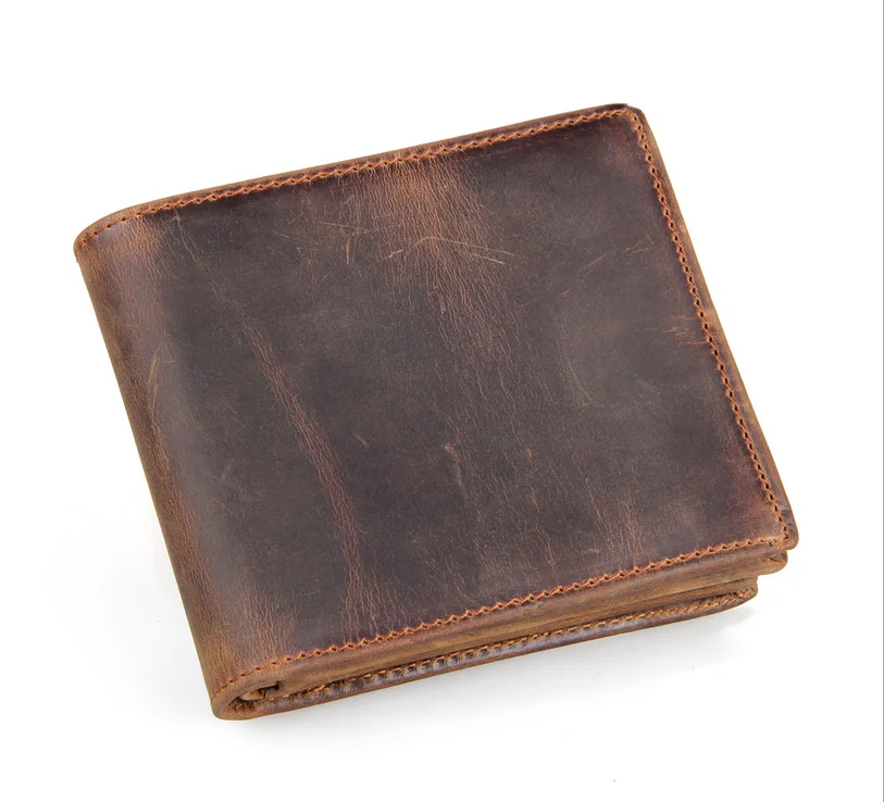 

Shielding Men's Leather Wallet Double-fold Slim Wallet Multi-card Card Package ID Bag