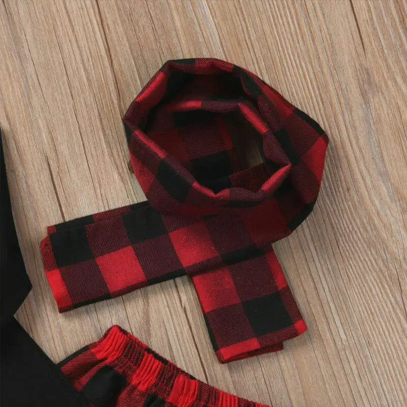 Рождественский комплект одежды для маленьких девочек мини платье пачка Топы +