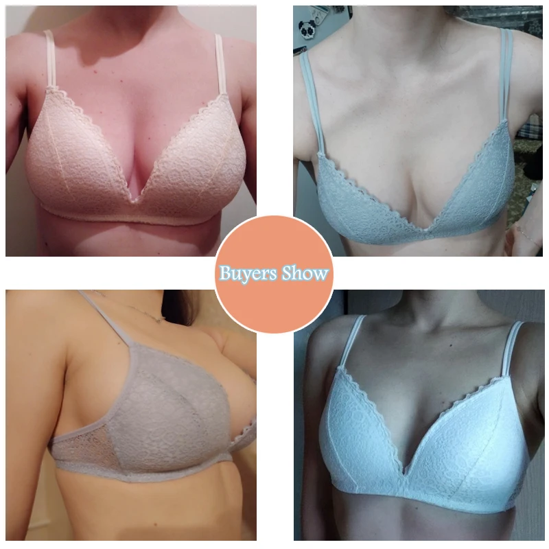 

Comfortable Wireless Bralette Sexy Lingerie Women Thin Lace Push Up Bra Solid Color Simple Bras For Women Underwear