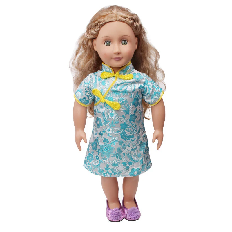 18 дюймовое Кукольное платье для девочек американская китайская юбка cheongsam с