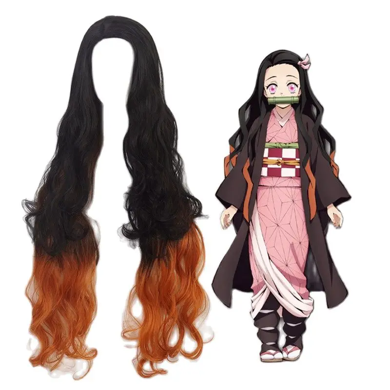 

Anime Demon Slayer: Kimetsu no Yaiba Cosplay Kamado Nezuko Role Playing Wigs Halloween Cosplay Wigs Tanjirou Zenitsu Agatsuma