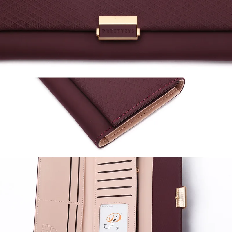 Для женщин Длинная Сумочка для денег на застежке элегантная женская кредитница