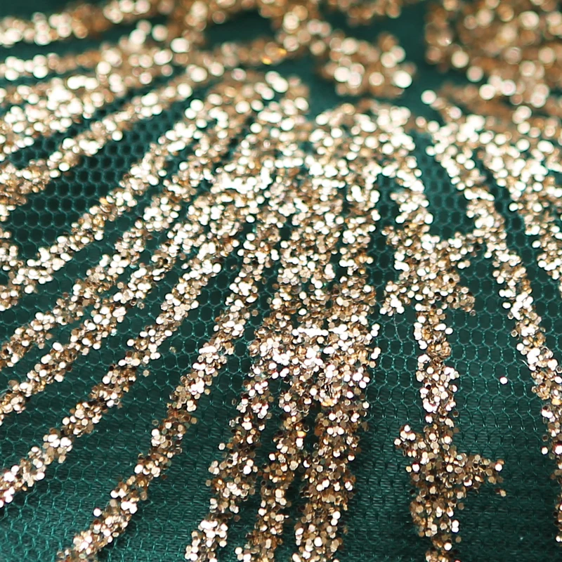 

Black Green Evening Dress Illusion Off The Shoulder Sleeveless Tulle A-Line Sequined Tulle Elegant Women Formal Dresses TS333