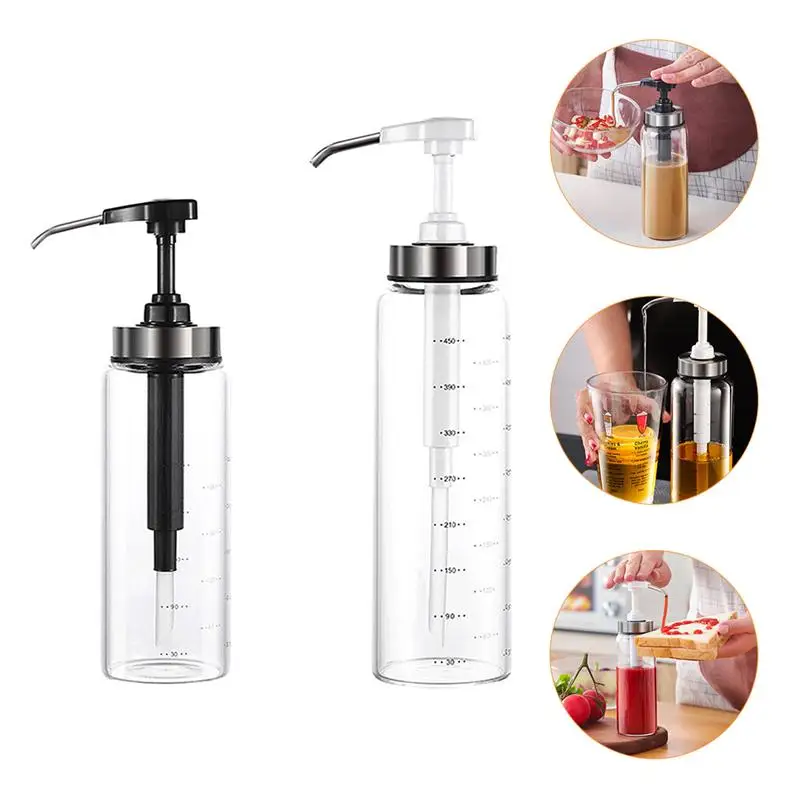 

2Pcs Simple Convenient Attractive Practical Durable Sauce Bottles Press Bottles for Home