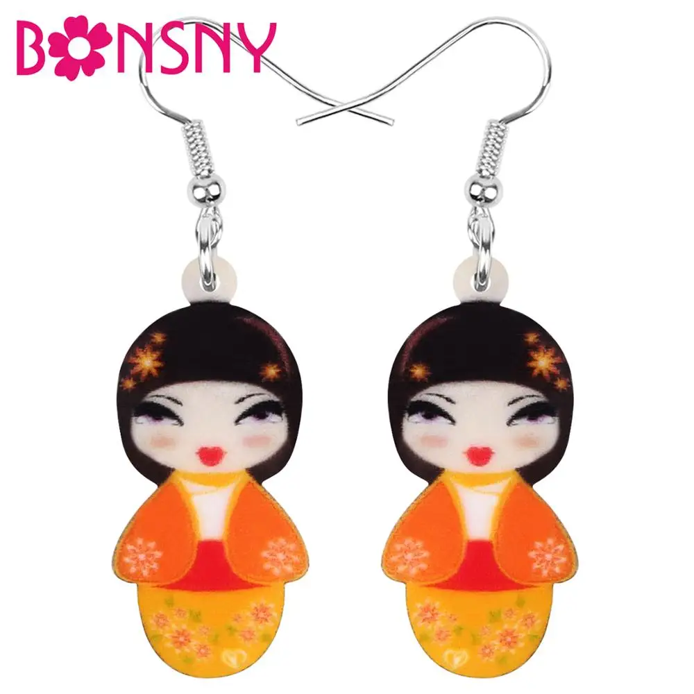 Акриловое аниме Bonsny оранжевое искусственное украшение для женщин и девушек