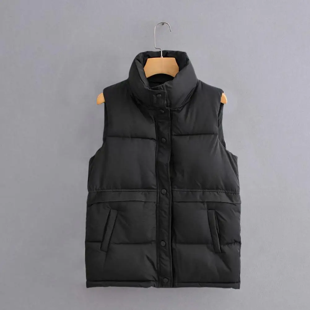 

All-Match Chic Windproof Sleeveless Vest Coat Comfy Vest Coat Solid Color for Outdoor