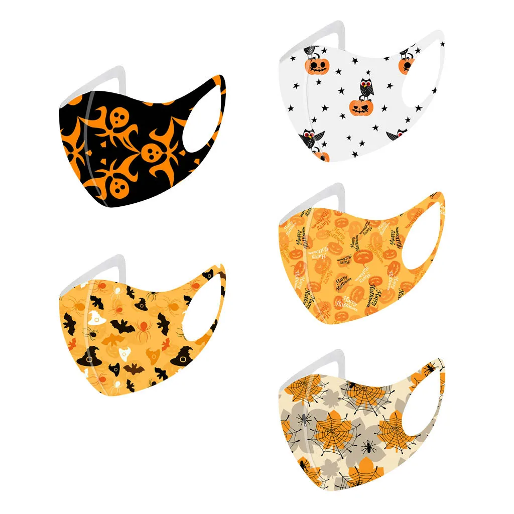

5pc Halloween Mascarillas Dustproof Adult Mouth Mask For Protection Washable Earloop Maske Protect Mondmasker Mascarillas Lavab