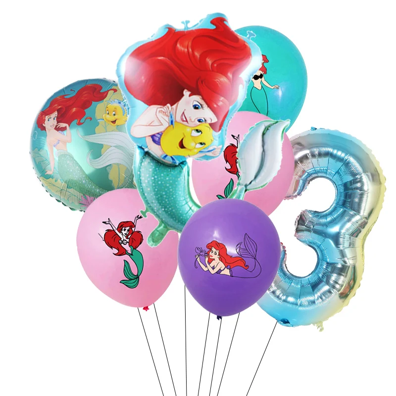 7 шт. фольгированные воздушные шары Русалка Ариэль | Дом и сад