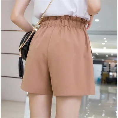 

2020 Summer Shorts Women's New Wear Slimming Korean Style Workwear Wide Leg Pants Flower Bud High Waist Casual Pants Fashion