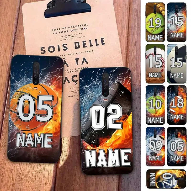 

PERSONALIZED NUMBER NAME Hockey Basketball Phone Case for Redmi 5 6 7 8 9 A 5plus K20 4X S2 GO 6 K30 pro