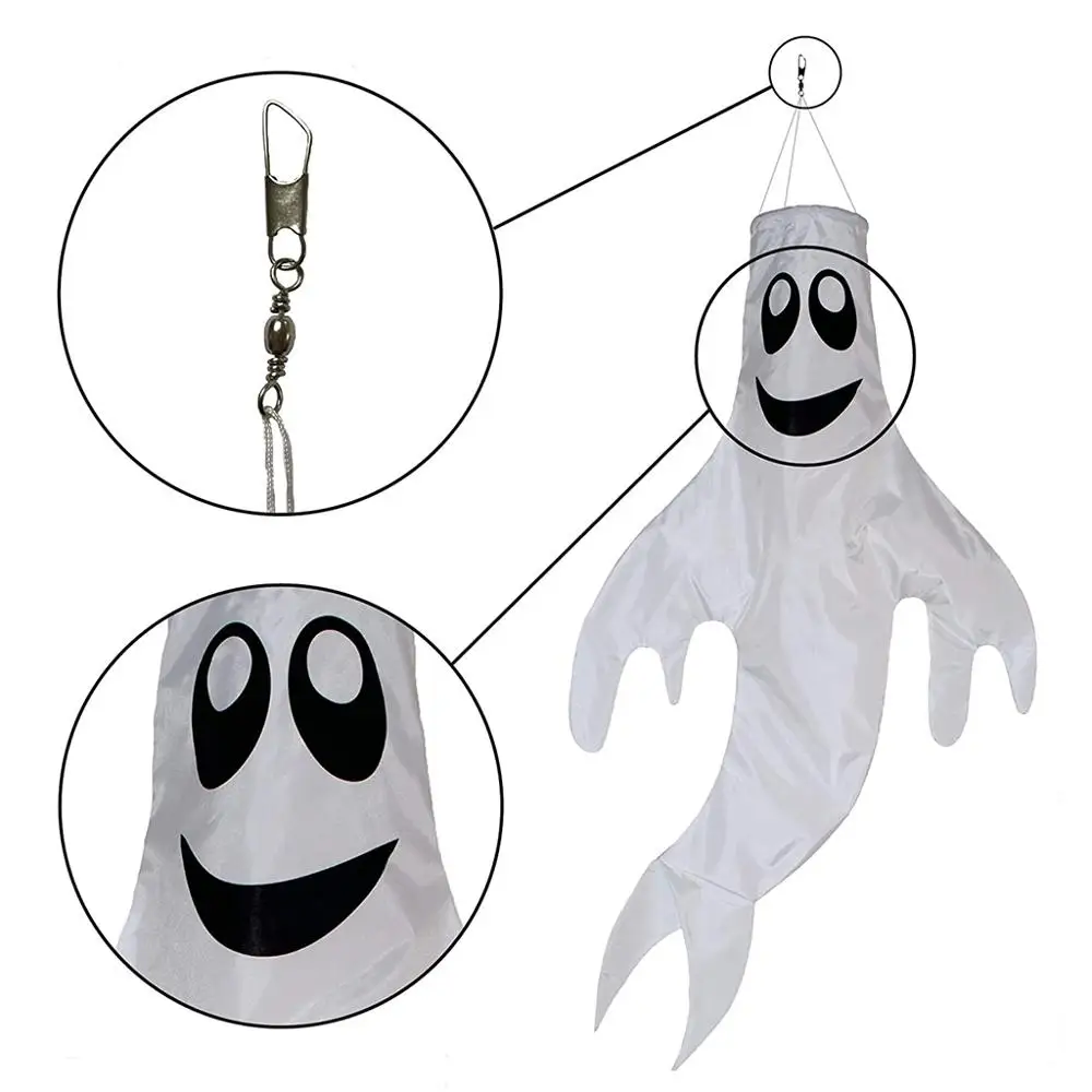 2 шт. привидения на Хэллоуин ветрозащитные флажки подвесные ленты с крючком для