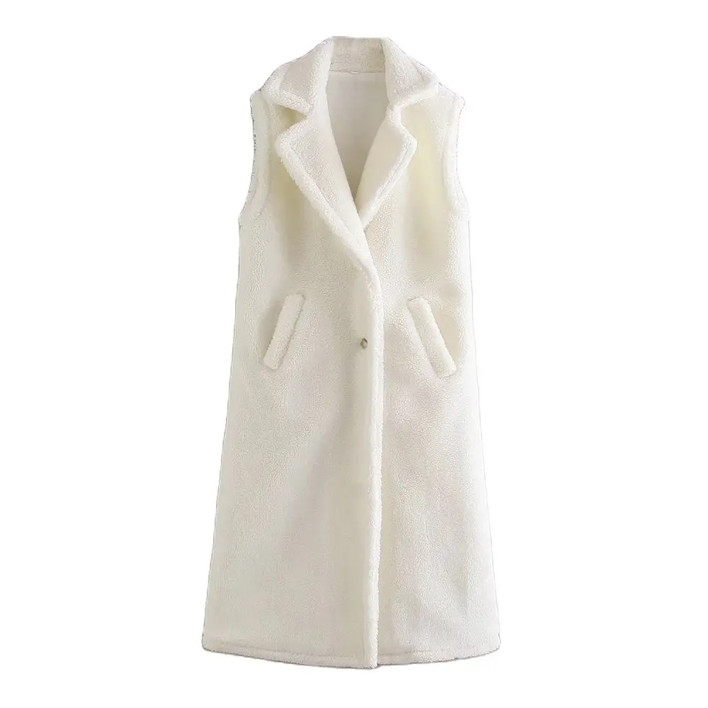 

BBWM зимний женский белый жилет теплая кашемировая безрукавка Повседневная Женская однобортная уличная одежда шикарный топ