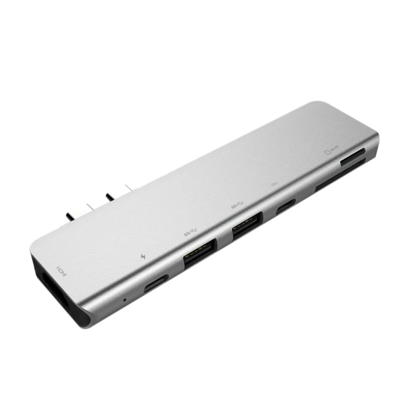 7 в 1 Thunderbolt3 USB 3 Type C концентратор 4K 60HZ адаптер Поддержка 87 Вт Зарядка для Pro /