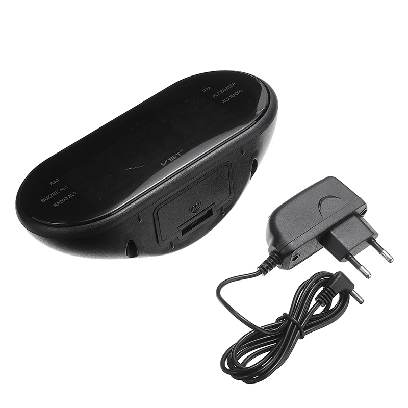 СВЕТОДИОДНЫЙ черный электронный таймер FM/AM радио цифровой будильник 24 часа