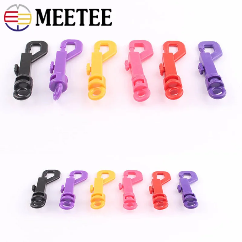 

Meetee 30/50pcs 7cm Plastic Resin Buckle Key Spring Rotating Hanging Hook DIY Keychain Snap Clip Bag Parts Accessories BF490