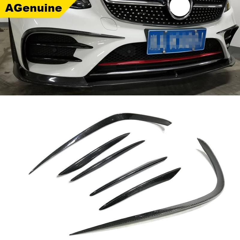 

6pcs/set Full carbon fiber front bumper decorative trims side airvent canards for mercedes-Benz E Class W213