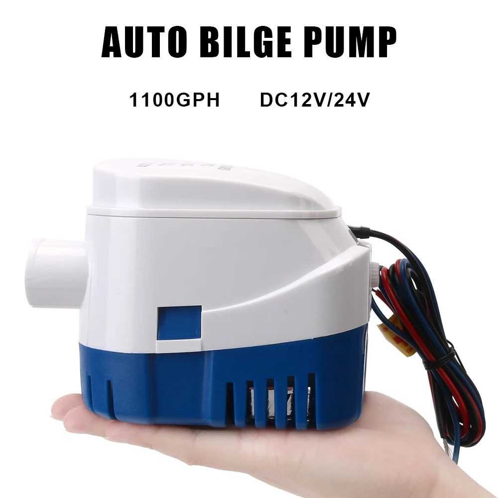 

1100GPH Automatic Boat Bilge Pump Exhaust Pump With Float Switch Auto Submersible Small Volume Electric Water Pumps