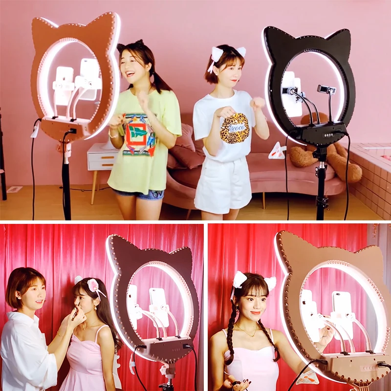 Кольцевой светодиодный светильник для селфи MAMEN 18 дюймосветильник студийная