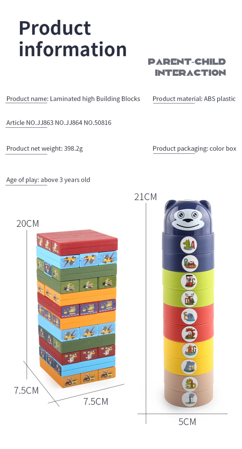 

Baby Wooden Knock Building Blocks Kids Early Learning Educational Toys Montessor Birthday Gift Parent-Child Interactive Toys
