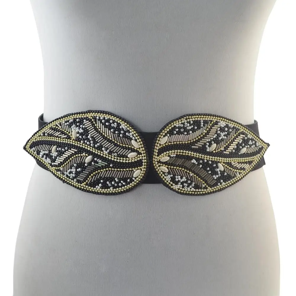 Boho Ethnic Vintage Handmade waistband Shell Leaf black body chain Street shooting Popular Waist Belt Belly Chains Jewel |