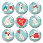 Ручной работы с милым медведем Животные любовь Hug Stay Wild Круглый Фото Стекло кабошоны демо с плоской задней частью 