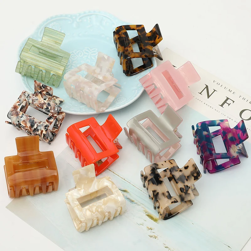 

Hair Claws Leopard Acetate Geometric Rectangle Simple Hair Clip Acetate Acrylic Hairpin Large Barrette Hair Accessories