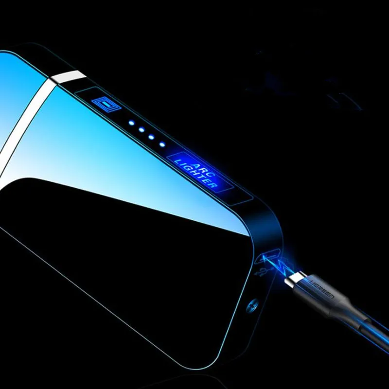 New Touch sensor switch Double Arc lighter USB charging cigarette Plasma Windproof flameless Electronic lighters | Дом и сад