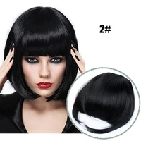 thick hair bangs straight neat fringes clip in hair extensions synthetic thin air bangs heat resistant fiber blunt bangs