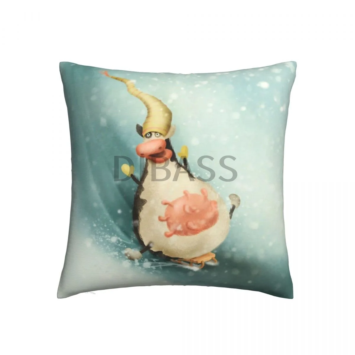 

A Cow On A Sled - Floor Pillow Throw Pillows for sofa