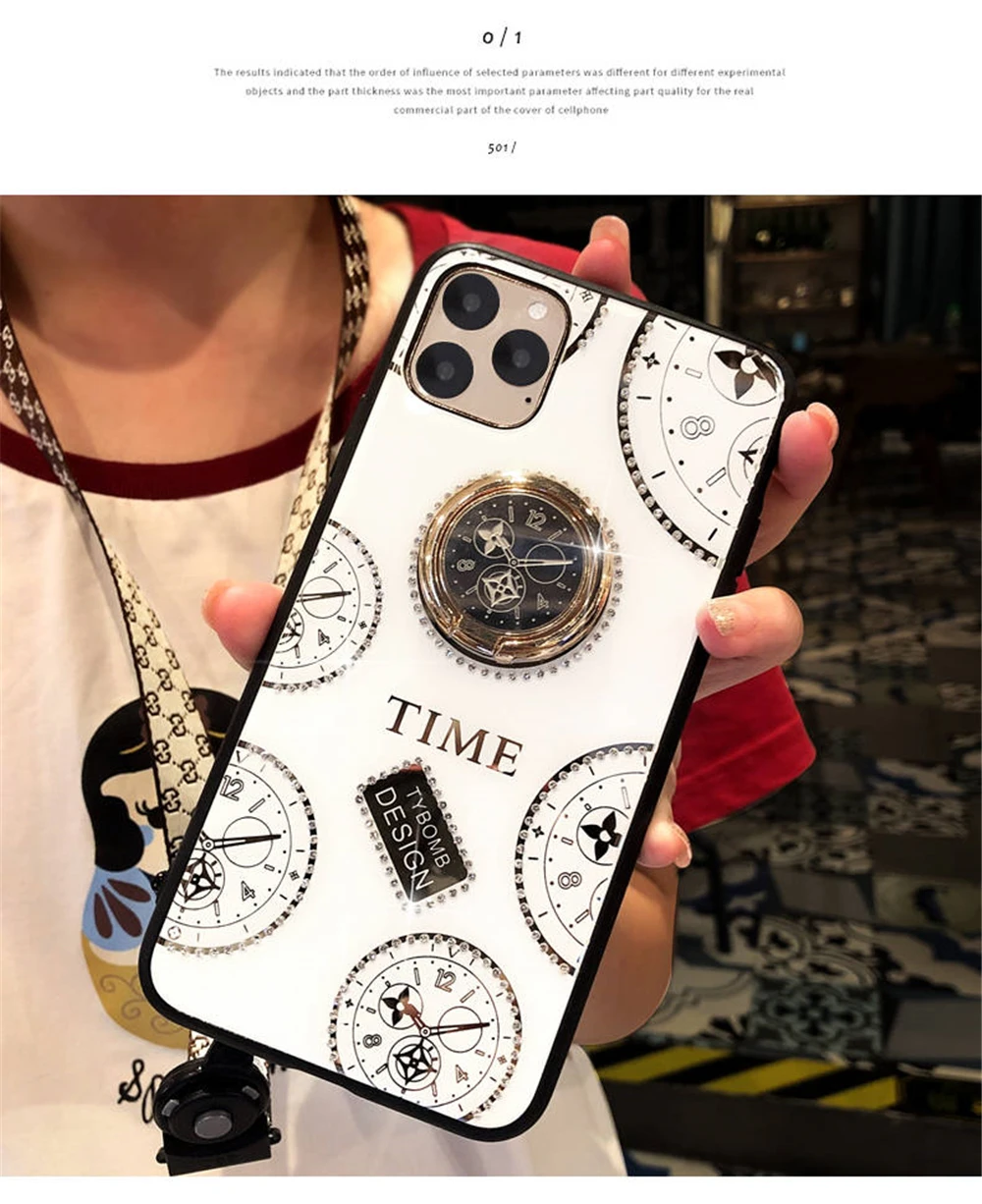 Подходит для Apple 11 xr XS MAX мобильный телефон корпус кольцо с циферблатом кронштейн для Phone11Pro Max net красный женский Алмазный защитный чехол