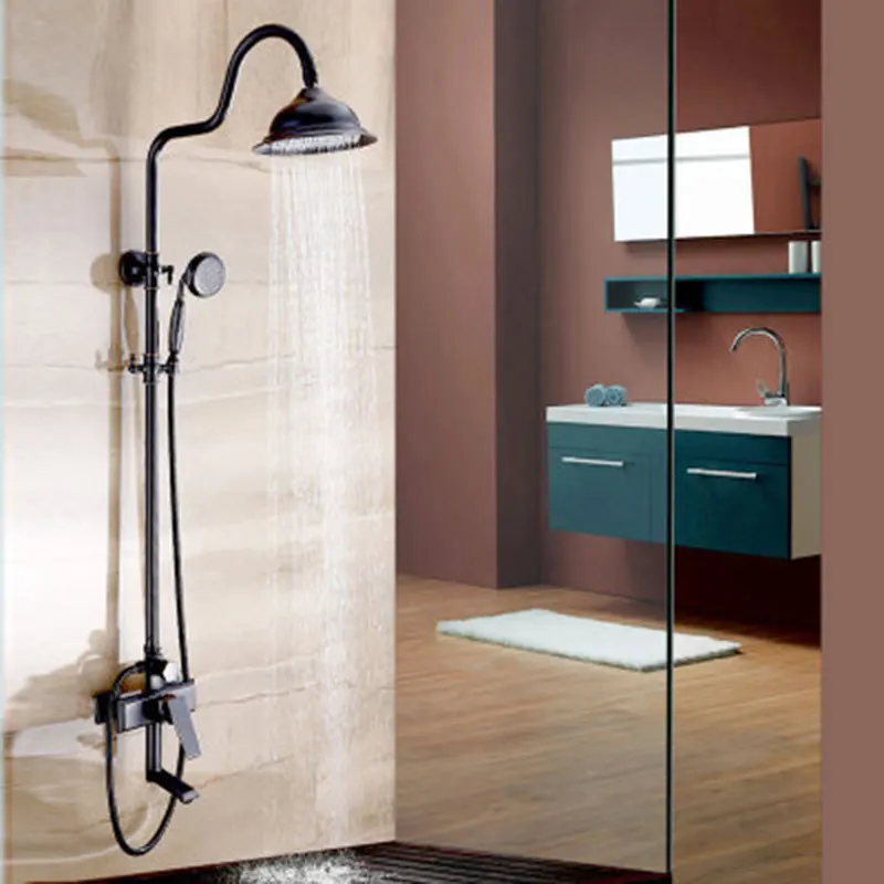 Набор душевых смесителей для ванной комнаты черная система душевого душа