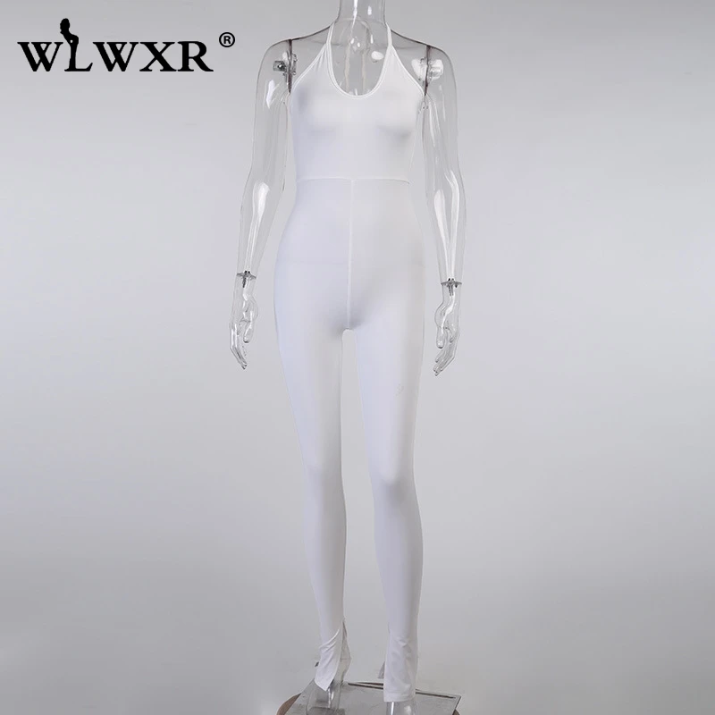 Уличная одежда WLWXR комбинезон с лямкой на шее женский слитный наряд облегающий