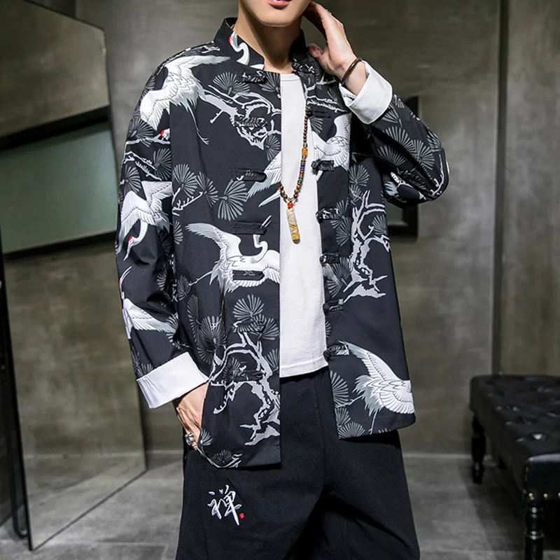 Традиционная китайская одежда для мужчин Чонсам с принтом Журавля Шанхай Tang