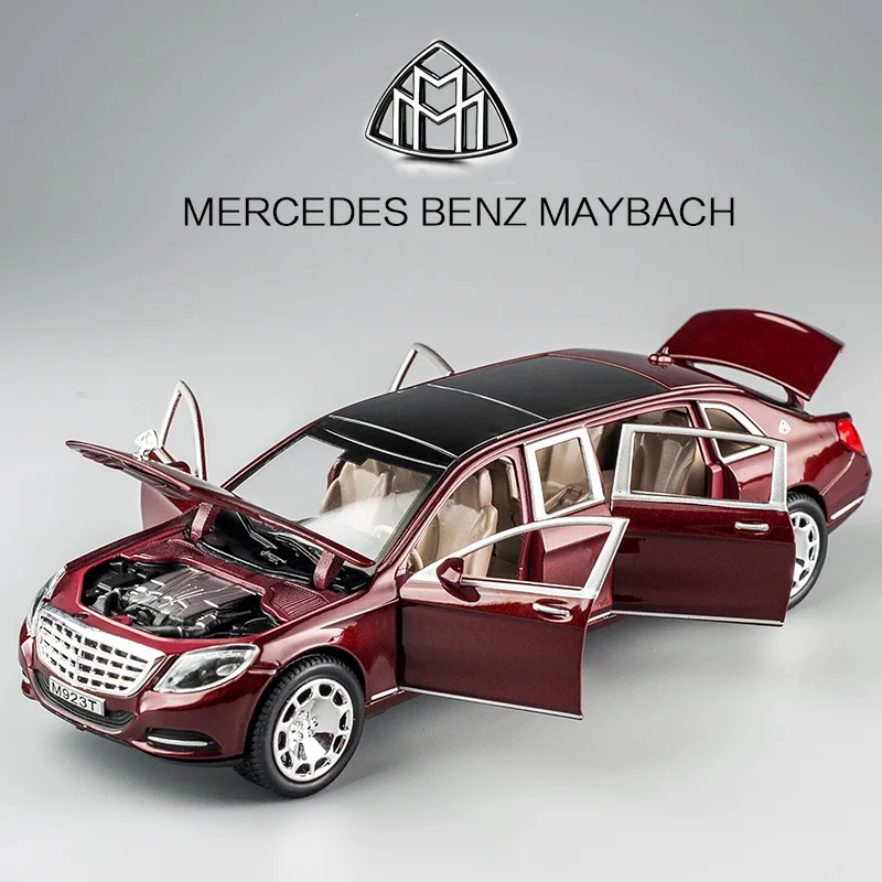 

1/24 Maybach S600 Metal Car Model Diecast Alloy High Simulation Car Models 6 Doors Can Be Opened Inertia Toys For Children Difts